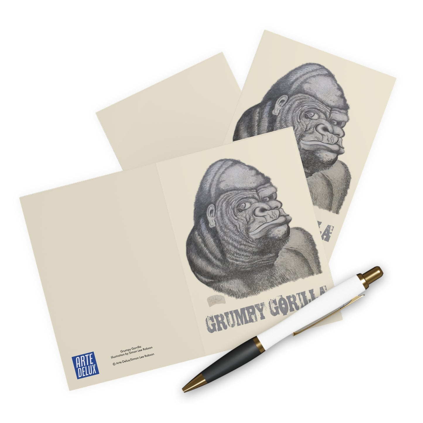 Grumpy Gorilla Greeting Card (5 Pack)