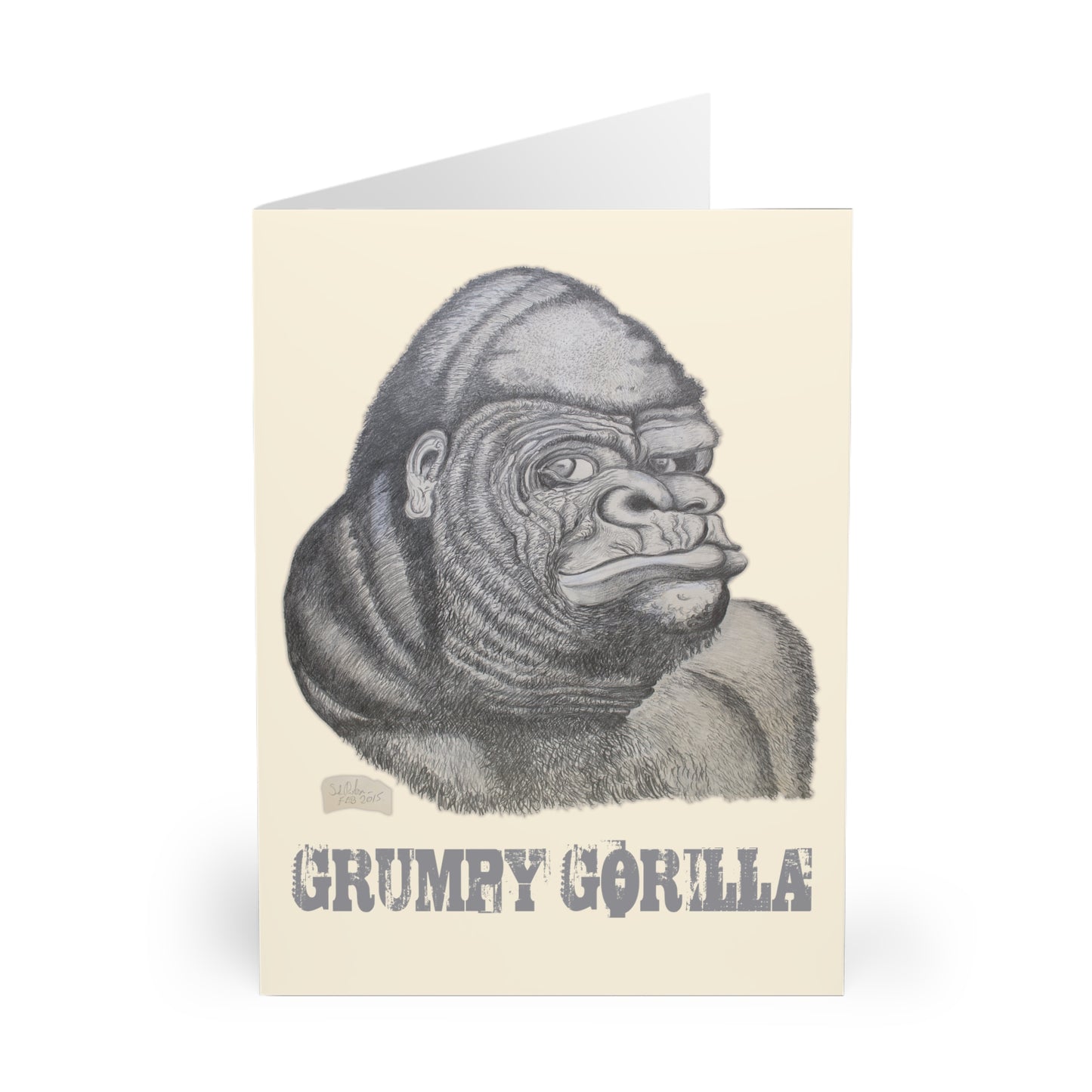 Grumpy Gorilla Greeting Card (5 Pack)