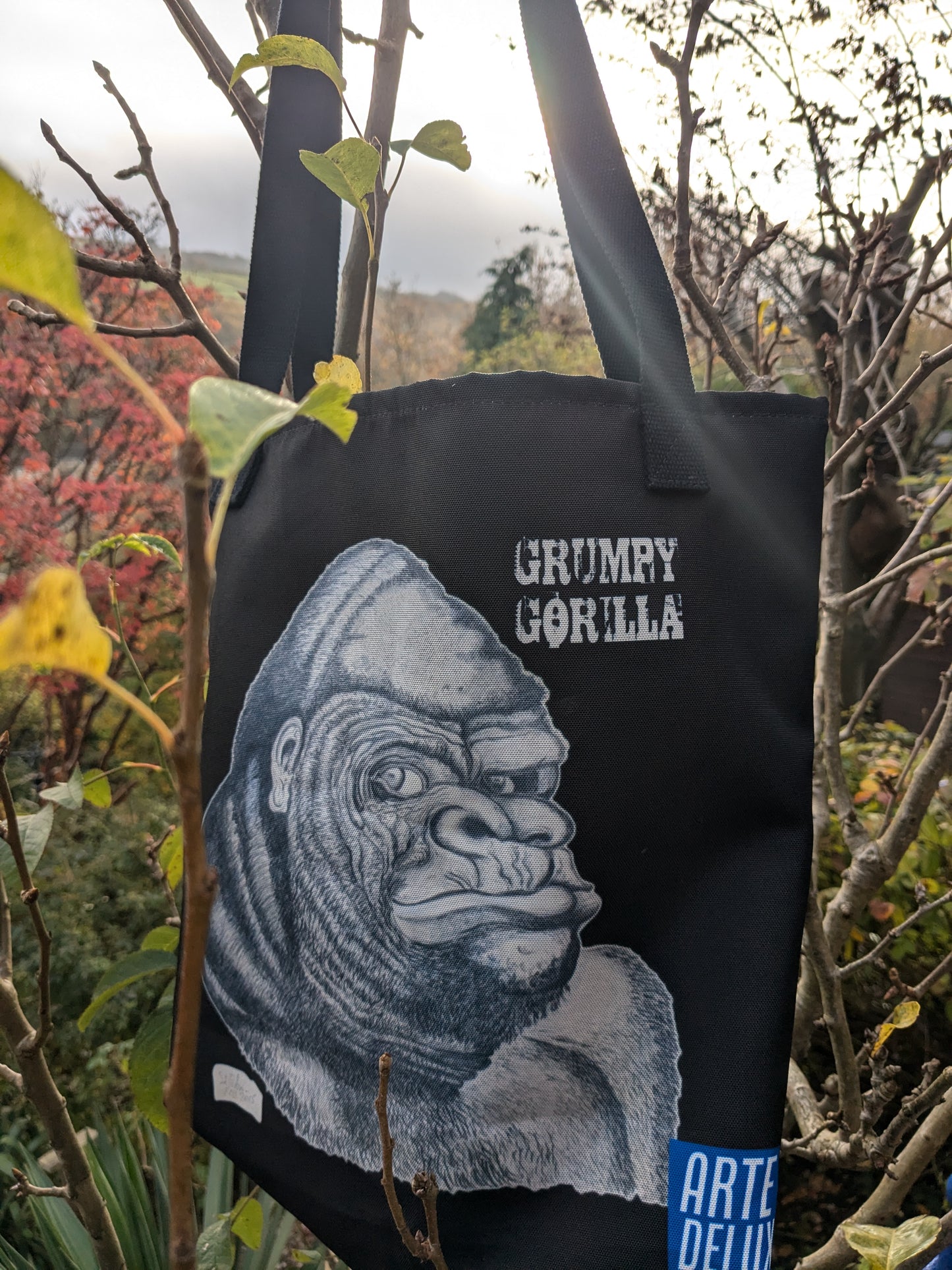 Grumpy Gorilla Tote Bag (Black)