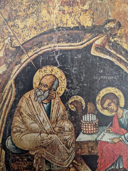 Saint John the Evangelist Dictating to Prochoros Icon